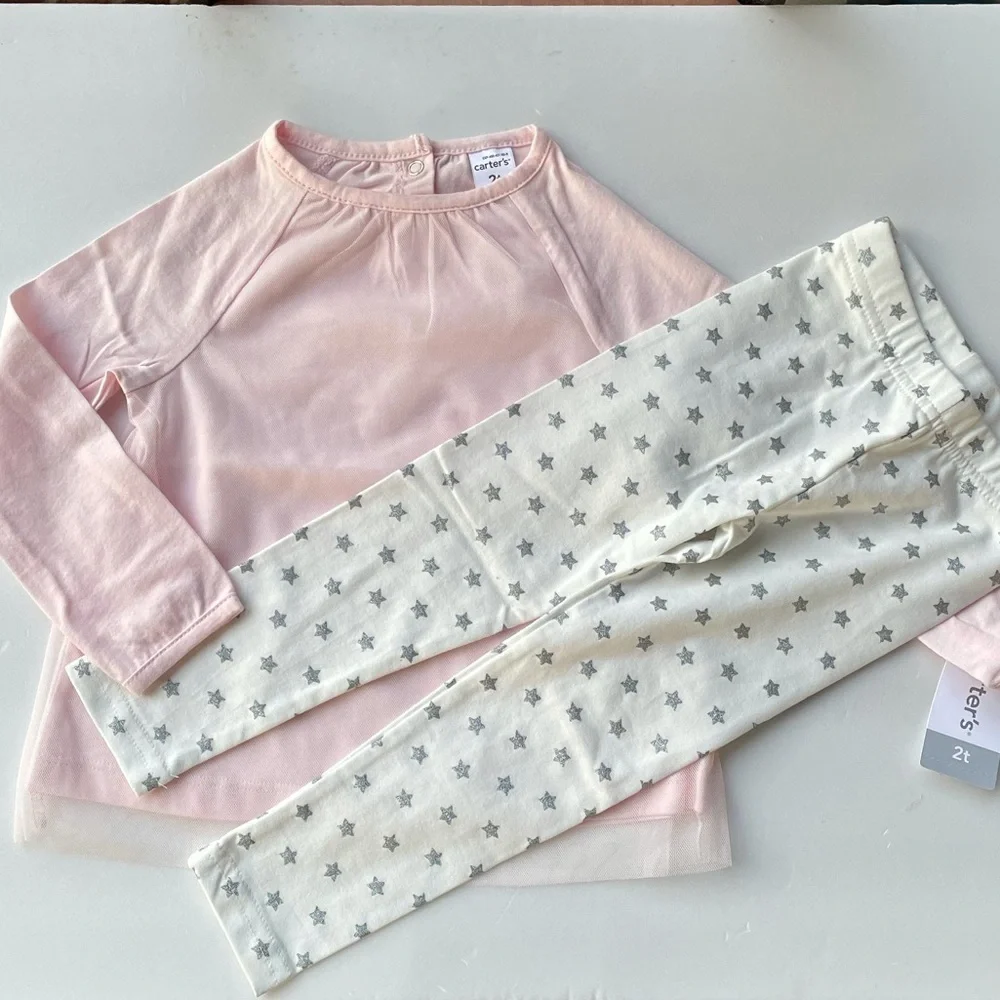 Carter’s Tulle Top and Star Leggings Set Sz 2T